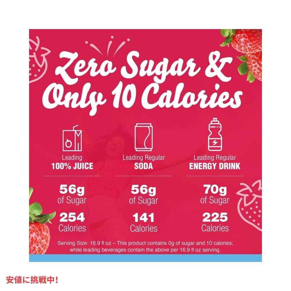 クリスタルライト Crystal Light ワイルドストロベリー ドリンクミックス カフェイン入り 0.11オンス/10本入り Wild Strawberry Drink Mix 0.11oz/10pk 2
