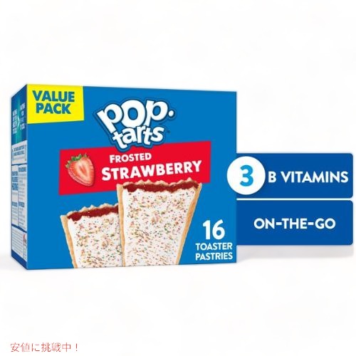 Kellogg's Pop-Tarts, Frosted Strawberry (16 ct.) / ケロッグ ポップタルト フロステッド ストロベリー 1