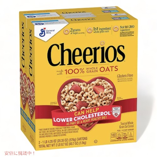 Cheerios チェリオ 全粒 オーツ麦シリアル 576g x 2箱 2