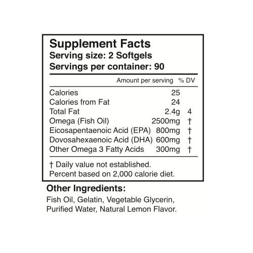 【お得な2本】高濃度スーパーフィッシュオイル 2500mg 2粒でEPA800mg DHA 600mg オメガ3 180ソフトジェル（1個あたり） 90日分x2 Super fish Oil 2500mg Dr.Plus ドクタープラス 4