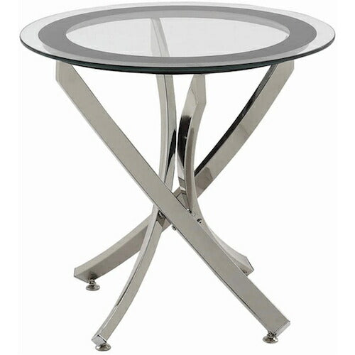 Coaster Home Furnishings ガラストップ サイドテーブル シルバー アメリカ輸入家具　アメリカ輸入雑貨 End Table with Tempered Glass Top 2