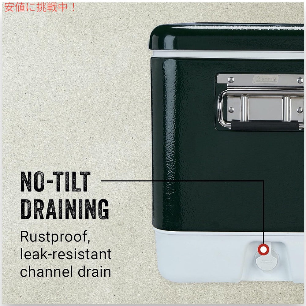Coleman コールマン 54QT スチールベルト クーラーボックス グリーン 大容量 約51L クーラー ハード Steel-Belted Cooler 3