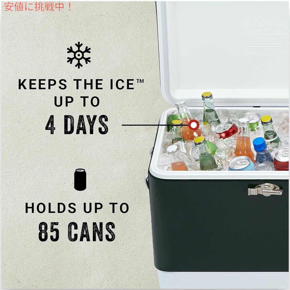 Coleman コールマン 54QT スチールベルト クーラーボックス グリーン 大容量 約51L クーラー ハード Steel-Belted Cooler 4
