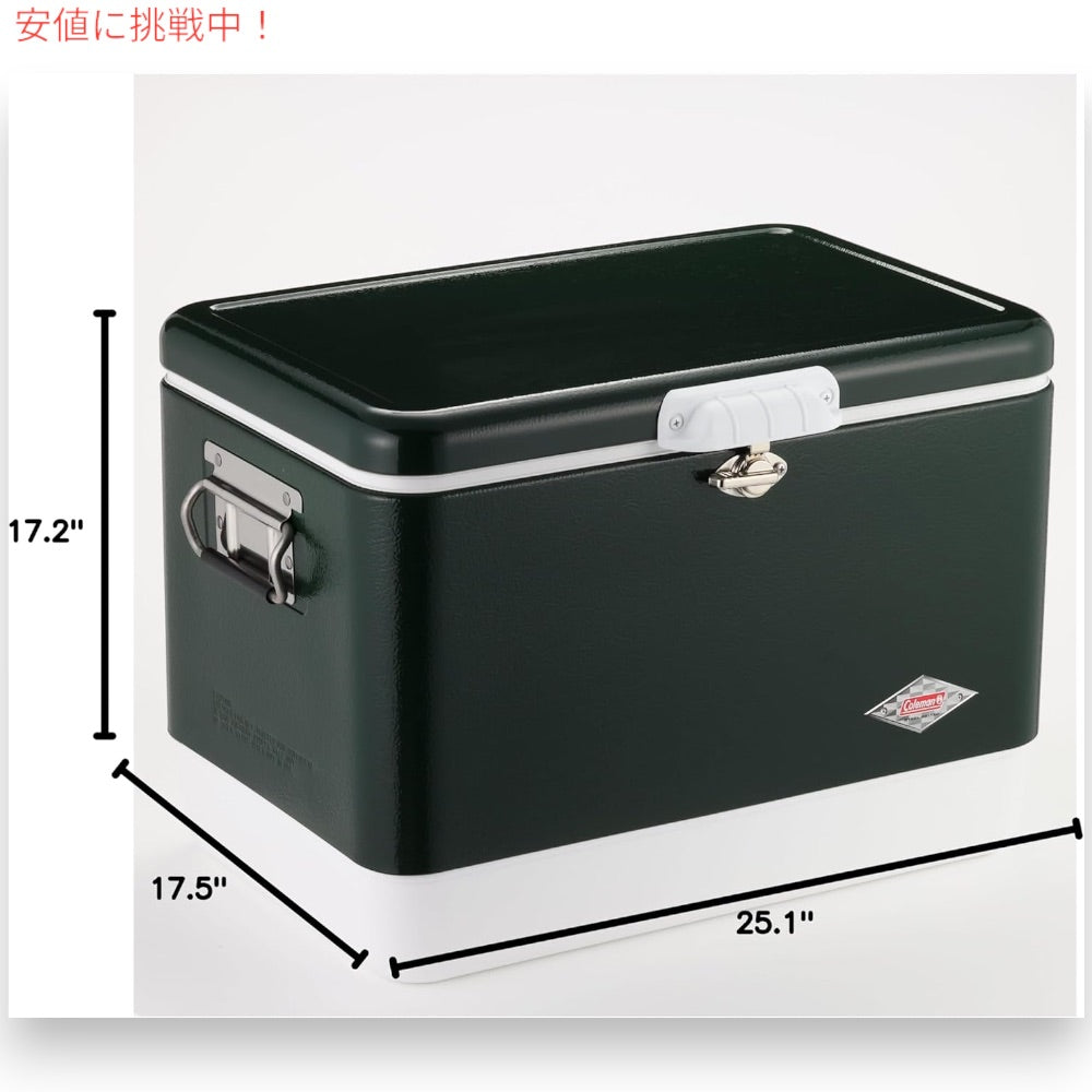 Coleman コールマン 54QT スチールベルト クーラーボックス グリーン 大容量 約51L クーラー ハード Steel-Belted Cooler 6