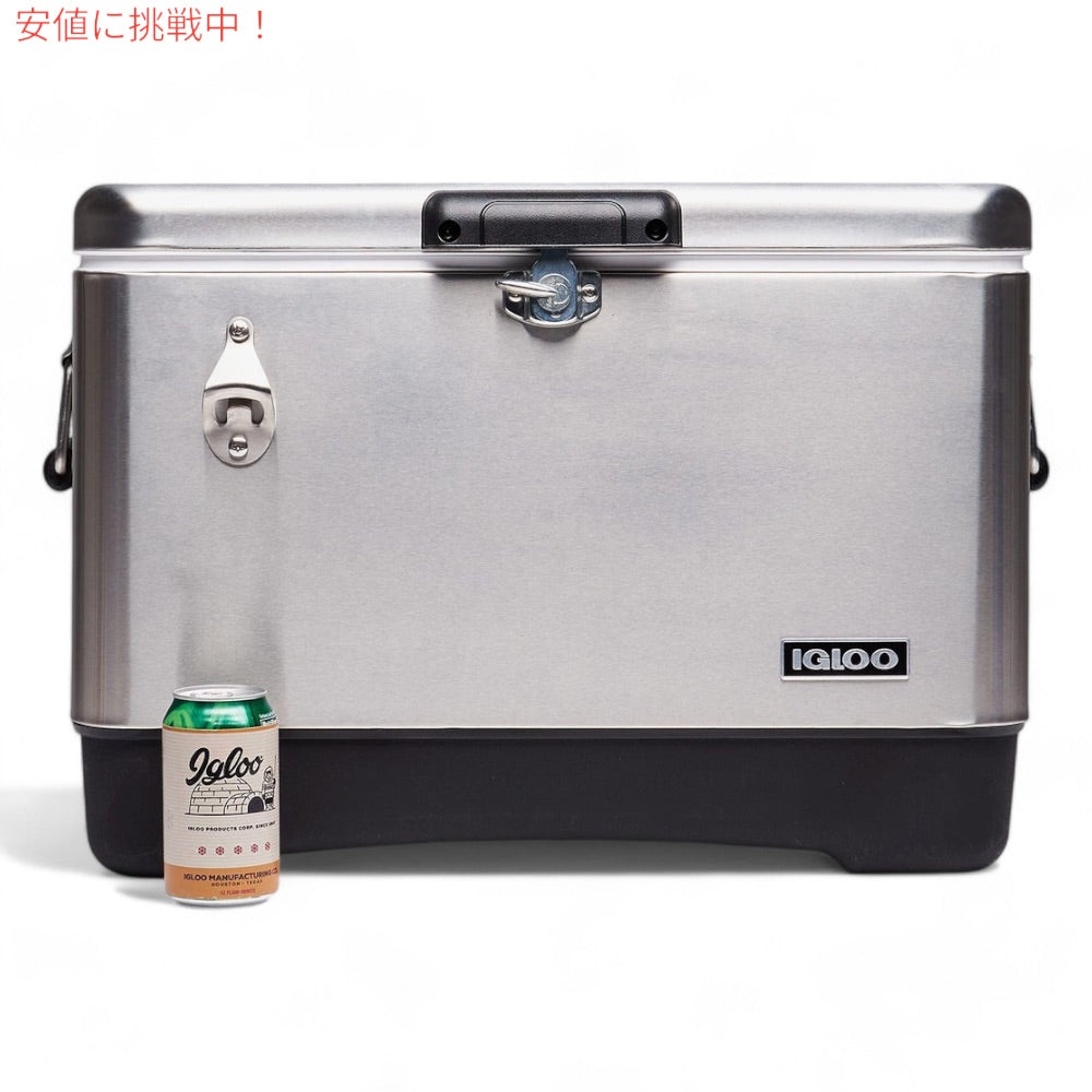 Igloo イグルー クーラーボックス　ステンレススチール クーラー 51リットル クーラーボックス　キャンプ用品 54Qt Steel Belted Legacy Stainless Steel Cooler 5