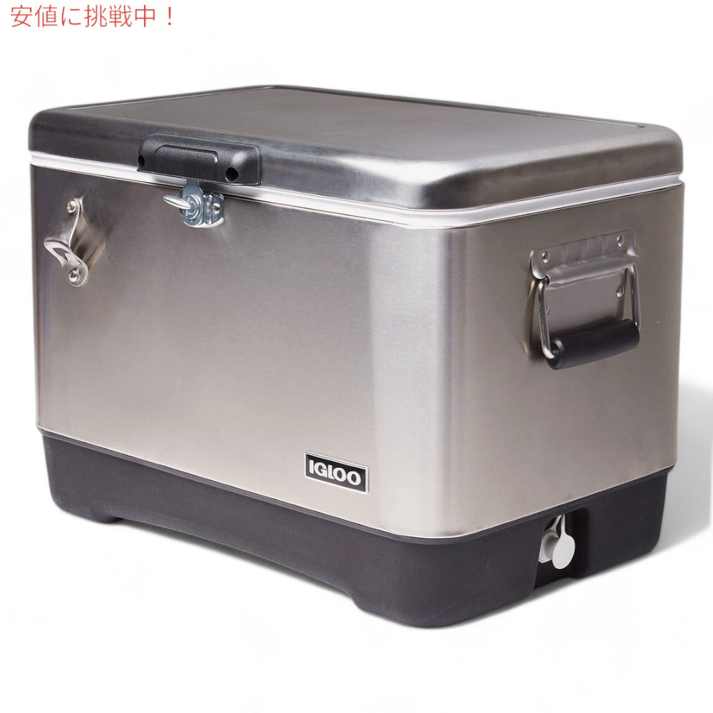 Igloo イグルー クーラーボックス　ステンレススチール クーラー 51リットル クーラーボックス　キャンプ用品 54Qt Steel Belted Legacy Stainless Steel Cooler 1