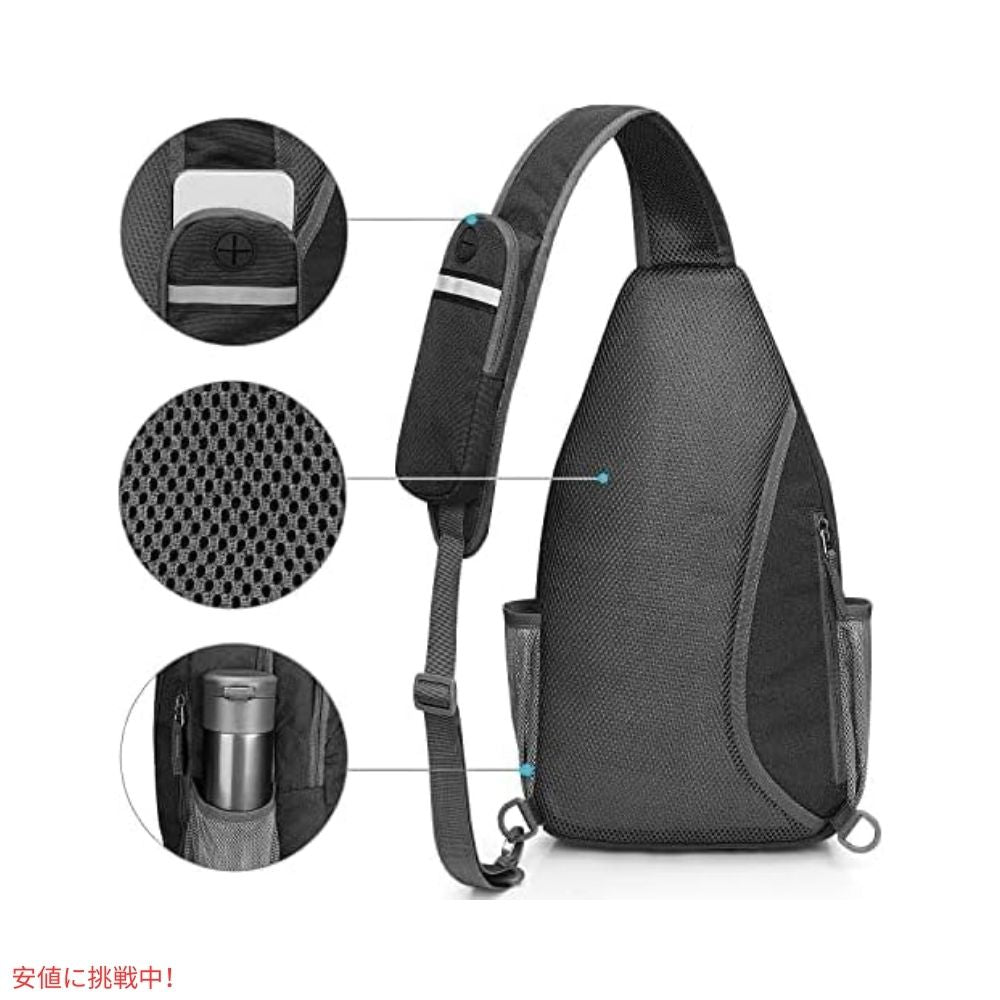 G4Free スリングバッグ RFID ブロックバックパック クロスボディ ブラック Sling Bag RFID Blocking Backpack Crossbody Black 5