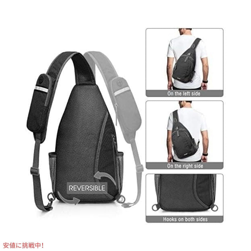 G4Free スリングバッグ RFID ブロックバックパック クロスボディ ブラック Sling Bag RFID Blocking Backpack Crossbody Black 6