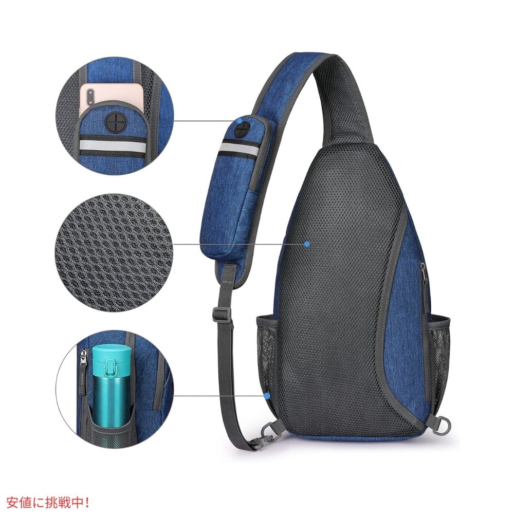 G4Free スリングバッグ RFID ブロックバックパック クロスボディ ダークブルー Sling Bag RFID Blocking Backpack Crossbody Dark Blue 6