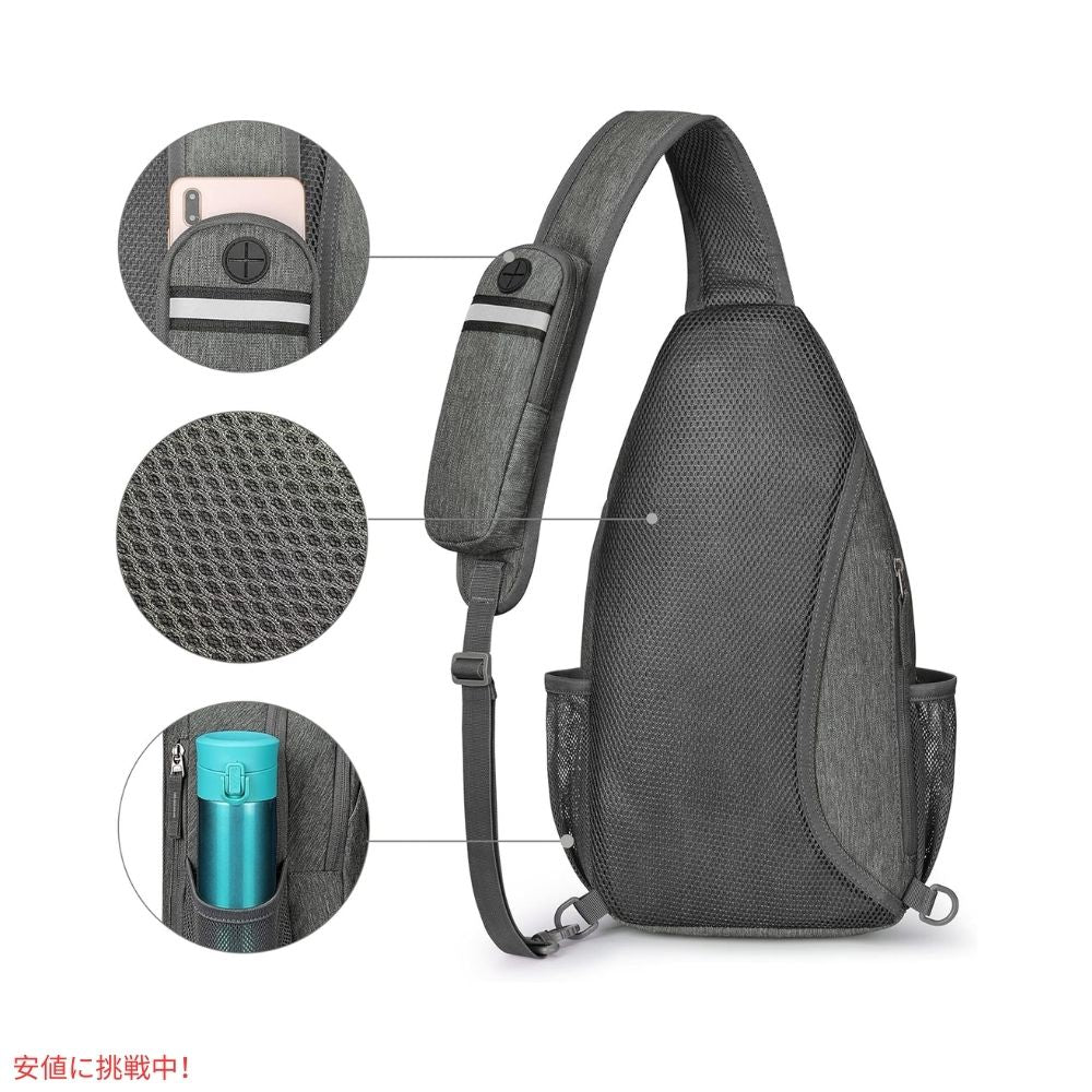 G4Free スリングバッグ RFID ブロックバックパック クロスボディ ディムグレー Sling Bag RFID Blocking Backpack Crossbody DimGray 4