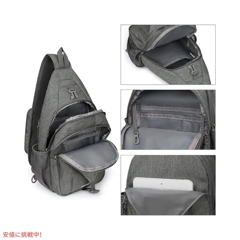 G4Free スリングバッグ RFID ブロックバックパック クロスボディ ディムグレー Sling Bag RFID Blocking Backpack Crossbody DimGray 5
