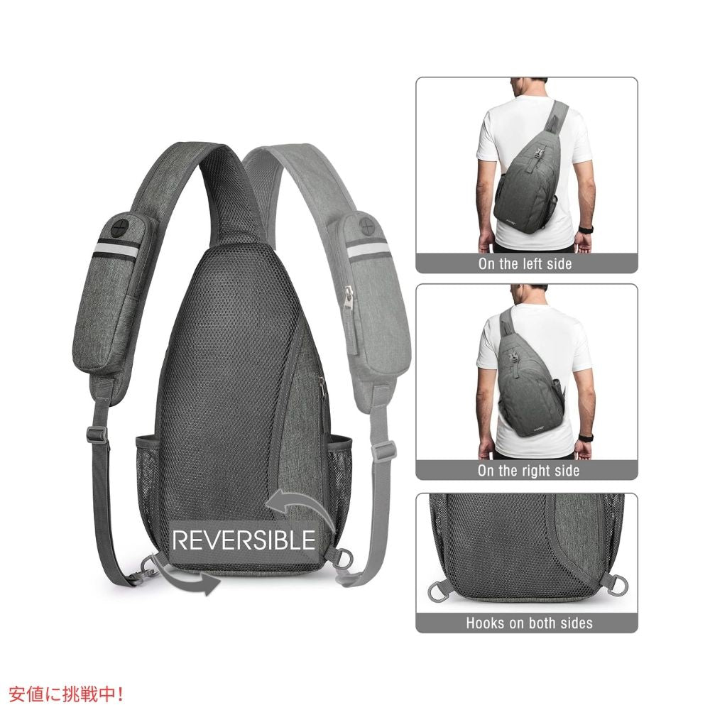 G4Free スリングバッグ RFID ブロックバックパック クロスボディ ディムグレー Sling Bag RFID Blocking Backpack Crossbody DimGray 6