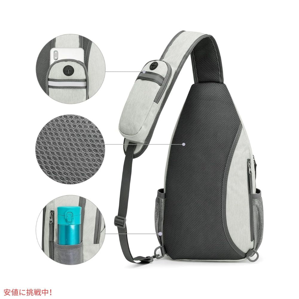 G4Free スリングバッグ RFID ブロックバックパック クロスボディ ゲインズボロ Sling Bag RFID Blocking Backpack Crossbody Gainsboro 6