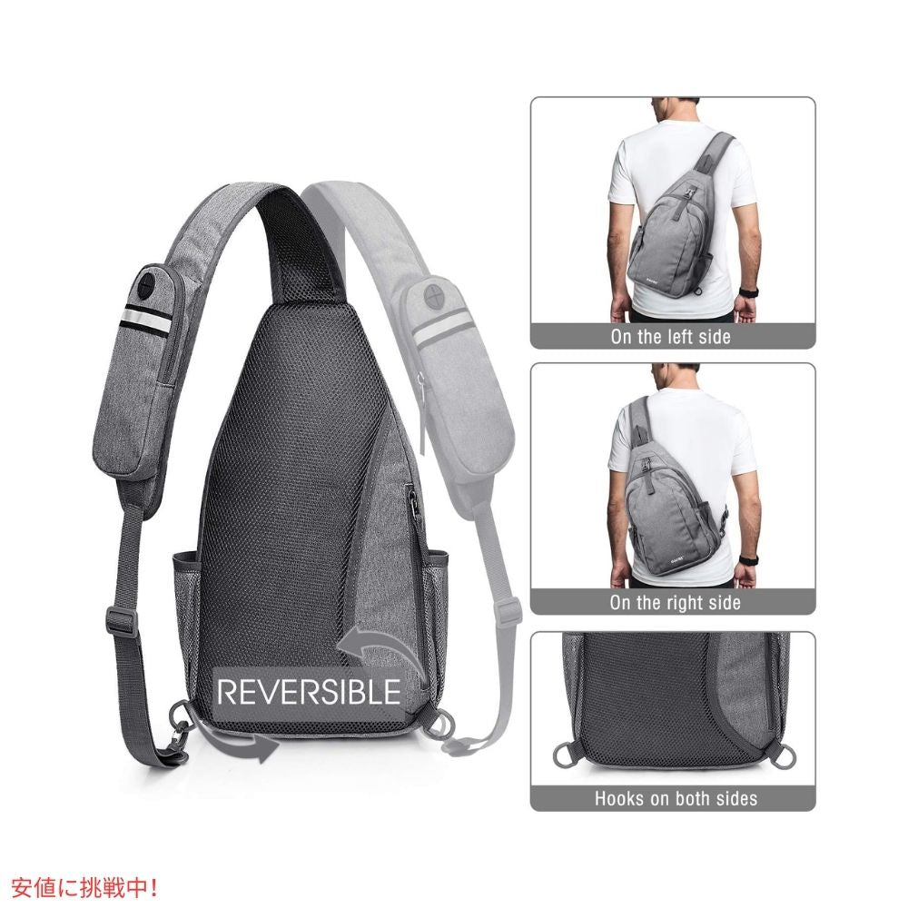 G4Free スリングバッグ RFID ブロックバックパック クロスボディ グレー Sling Bag RFID Blocking Backpack Crossbody Gray 6