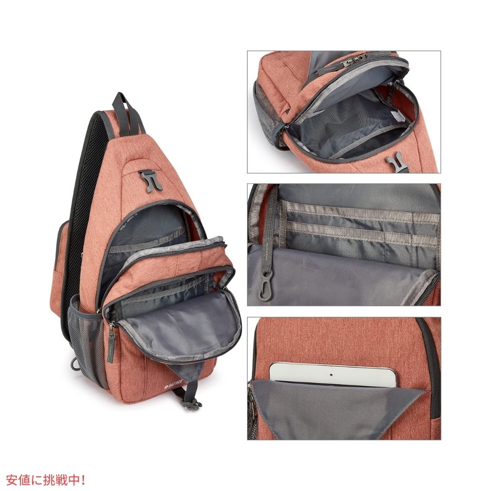 G4Free スリングバッグ RFID ブロックバックパック クロスボディ ライトオレンジ Sling Bag RFID Blocking Backpack Crossbody Light Orange 4