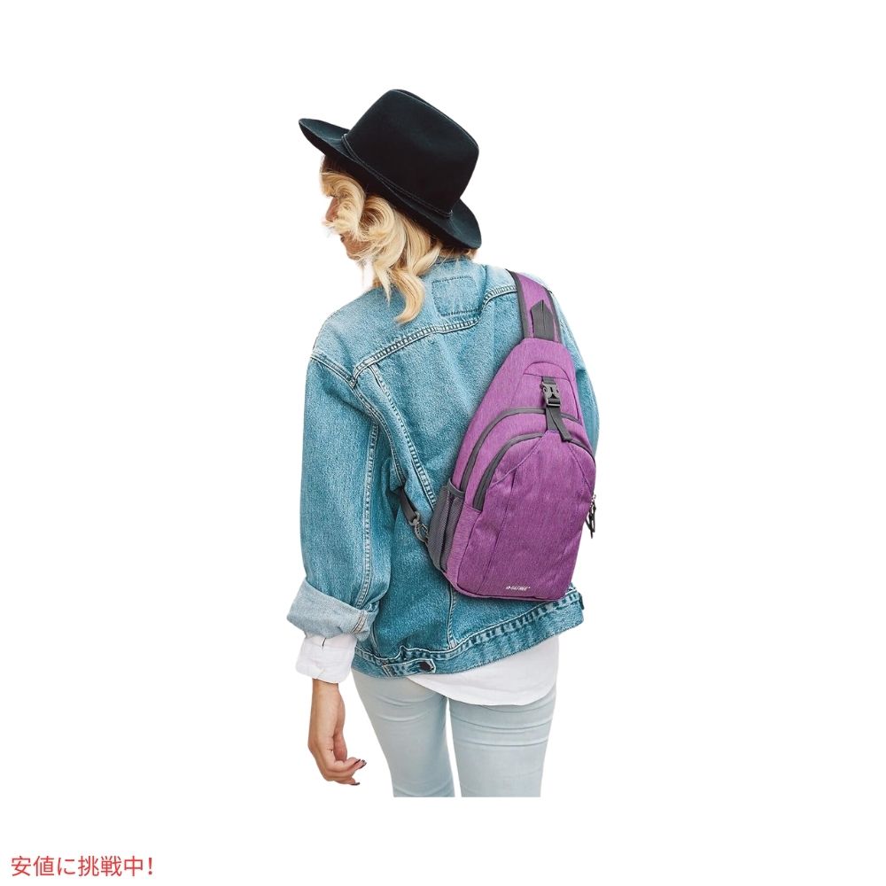 G4Free スリングバッグ RFID ブロックバックパック クロスボディ ライトパープル Sling Bag RFID Blocking Backpack Crossbody Light purple 6
