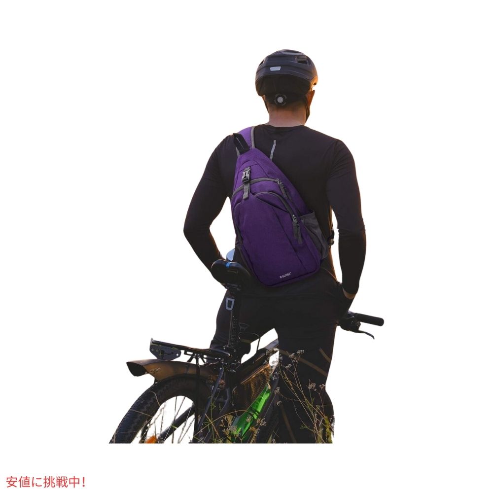 G4Free スリングバッグ RFID ブロックバックパック クロスボディ パープル Sling Bag RFID Blocking Backpack Crossbody Purple 7