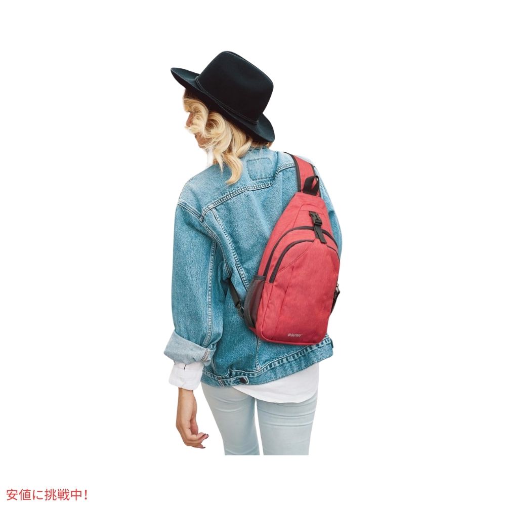G4Free スリングバッグ RFID ブロックバックパック クロスボディ レッド Sling Bag RFID Blocking Backpack Crossbody Red 7
