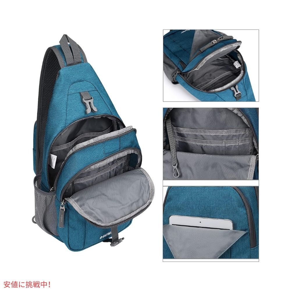 G4Free スリングバッグ RFID ブロックバックパック クロスボディ ティールブルー  Sling Bag RFID Blocking Backpack Crossbody Teal Blue 4