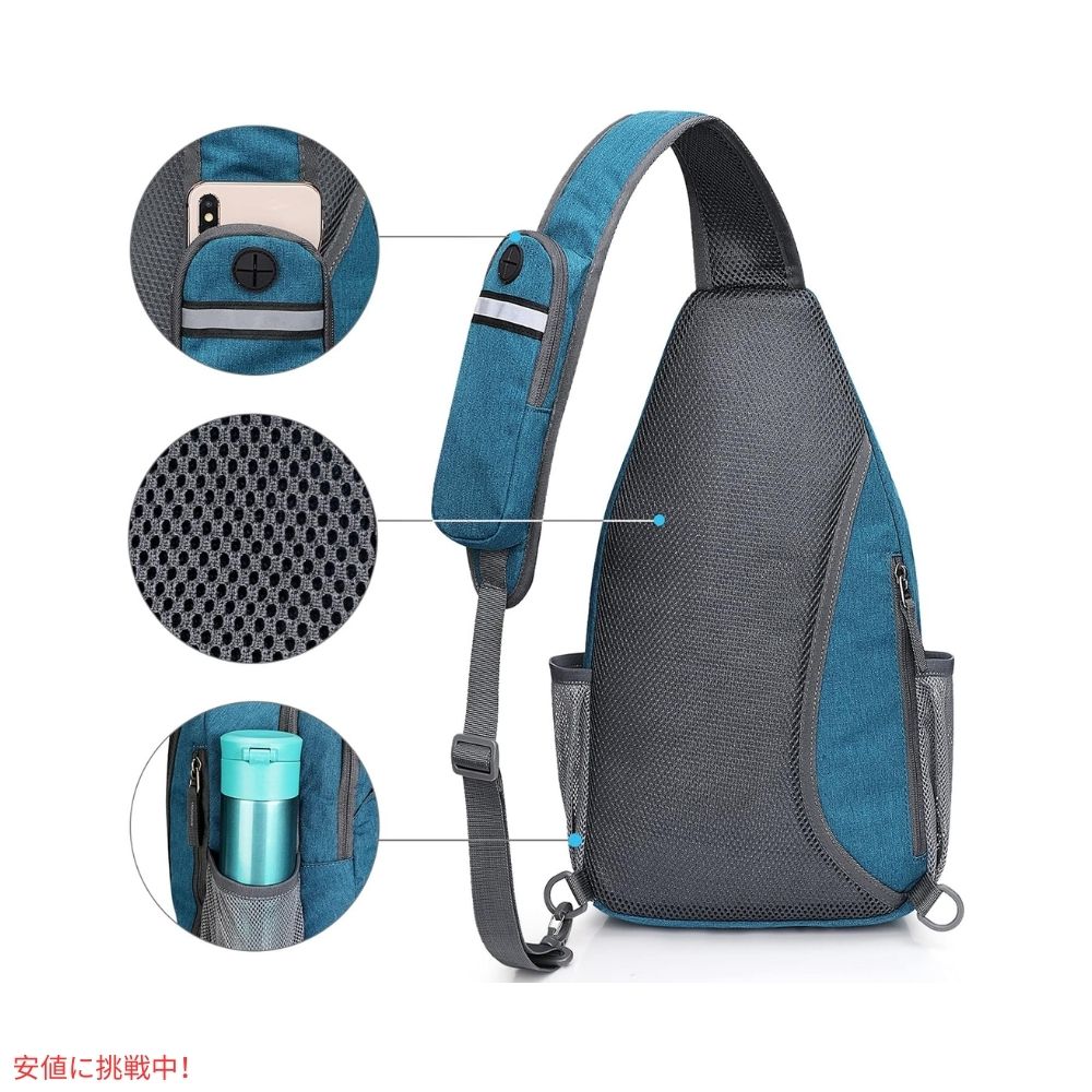 G4Free スリングバッグ RFID ブロックバックパック クロスボディ ティールブルー  Sling Bag RFID Blocking Backpack Crossbody Teal Blue 5