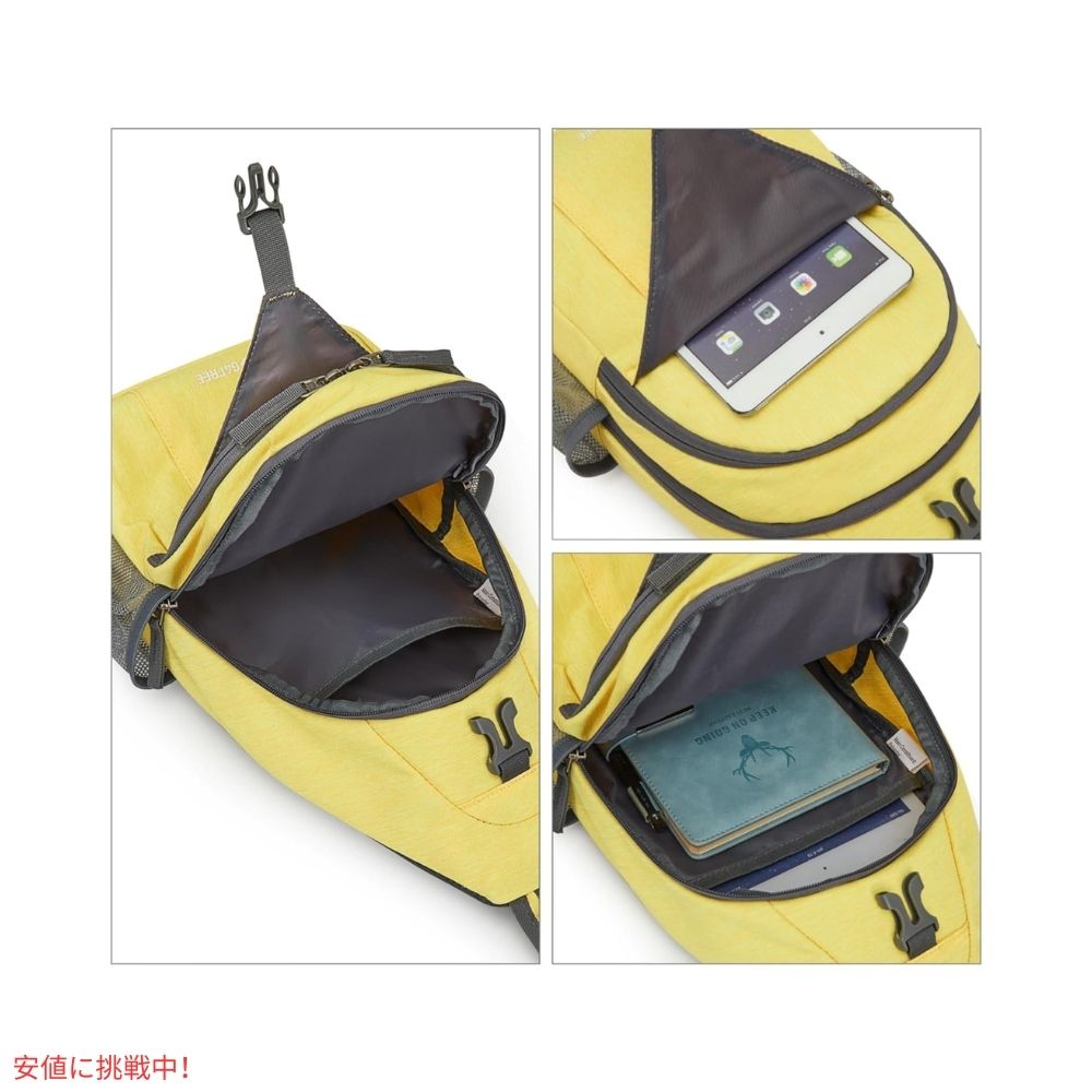 G4Free スリングバッグ RFID ブロックバックパック クロスボディ イエロー Sling Bag RFID Blocking Backpack Crossbody Yellow 4