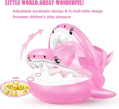 Flyboo Baby Float Infant Pool Float Shark Pink 6-36 Months / プール用 ベビーフロート 赤ちゃん用 浮き輪 [サメ形 ・ピンク] 6-36ヶ月用 3