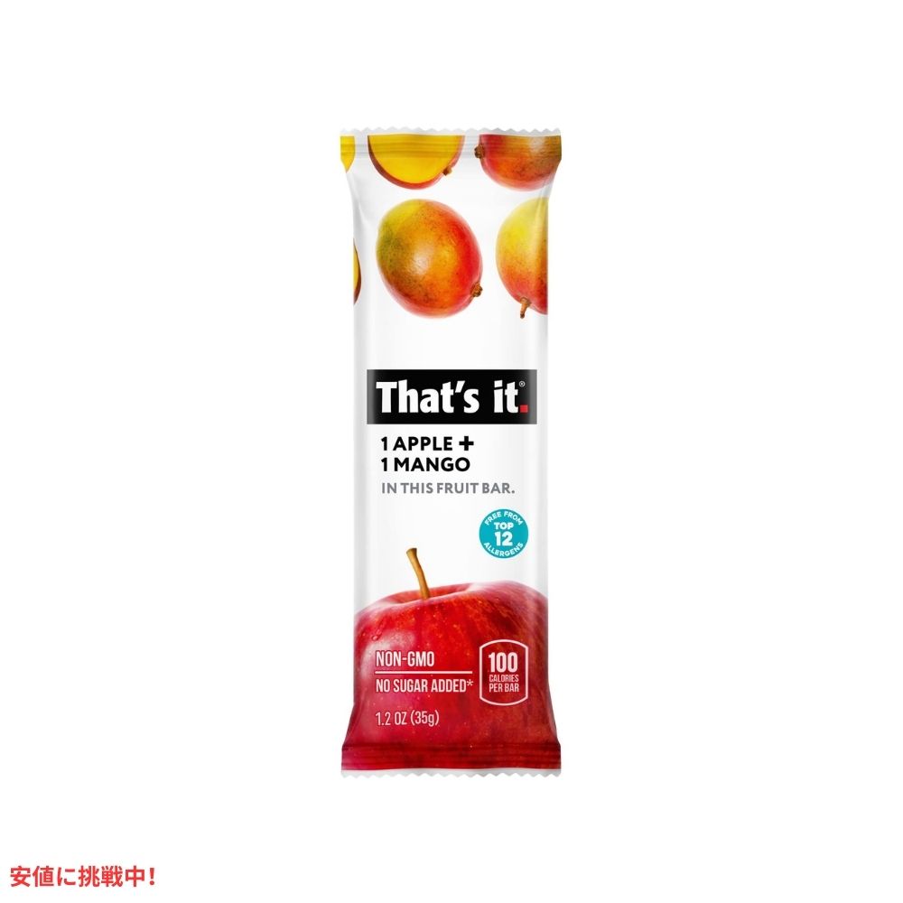 That's it ザッツイット （それだけ）アップル＋マンゴー フルーツバー 35g 12本入り Apple + Mango Fruit Bars 35g/12ct 2