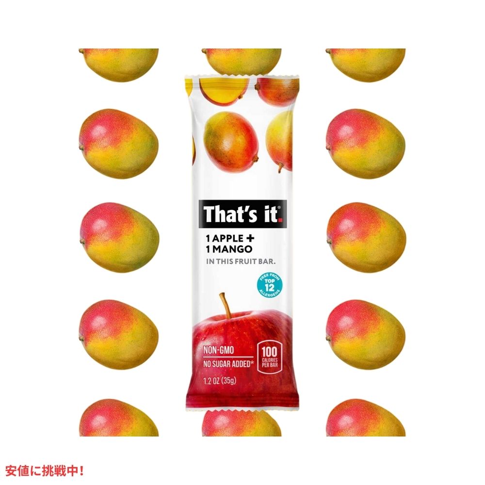 That's it ザッツイット （それだけ）アップル＋マンゴー フルーツバー 35g 12本入り Apple + Mango Fruit Bars 35g/12ct 4