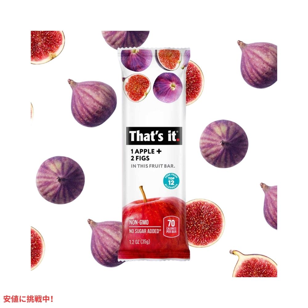 That's it ザッツイット （それだけ）アップル＋イチジク フルーツバー 35g 12本入り Apple + Fig Fruit Bars 35g/12ct 4