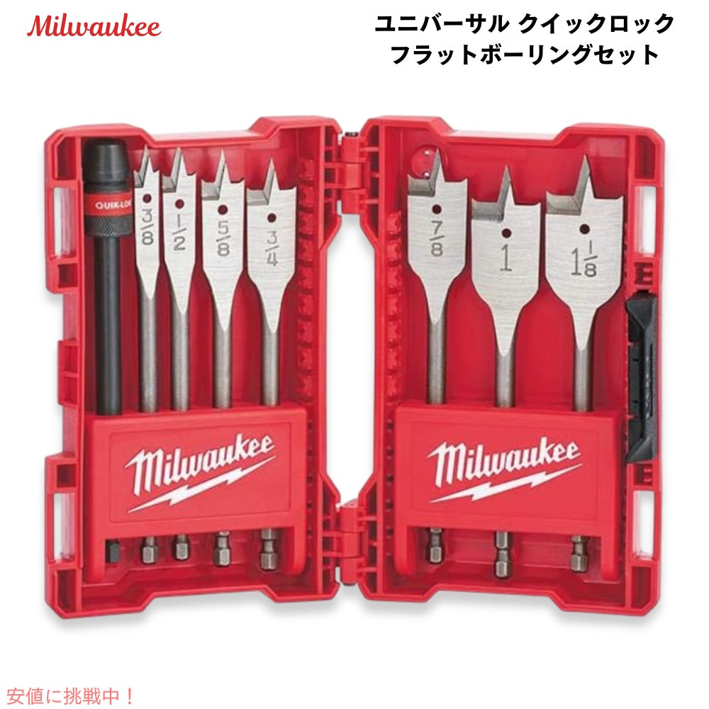 ミルウォーキー Milwaukee アクセサリー 49220175 8ピース ユニバーサル クイックロック フラットボーリングセット 1