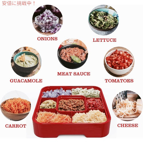 QINOL タコス ホルダースタンド トッピング用トレー付き タコスパーティー トルティーヤ ナチョス Taco Holders with Topping Bar 2