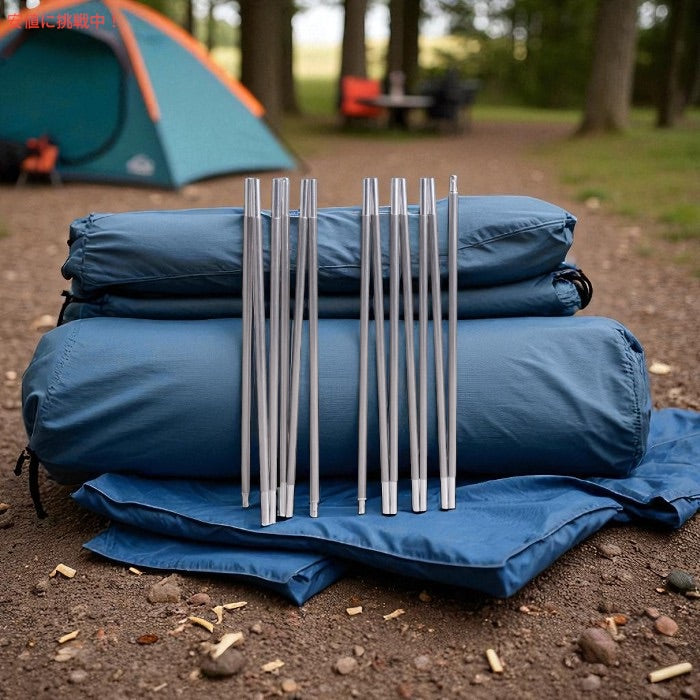 テントポール交換用 アルミニウム製ロッド 0.85cm径 x 370cm 2本セット キャンプ テント アウトドア Aluminium Rod Tent Pole Replacement 3