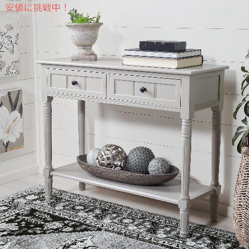 コンソールテーブルソファーテーブル 2段 ウッド ビンテージグレー  2-Drawer Console Table Vintage Grey 1