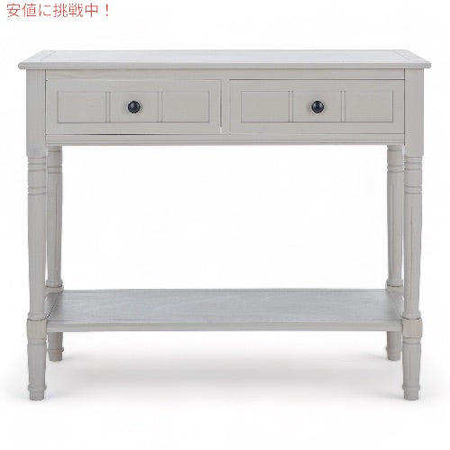 コンソールテーブルソファーテーブル 2段 ウッド ビンテージグレー  2-Drawer Console Table Vintage Grey 3