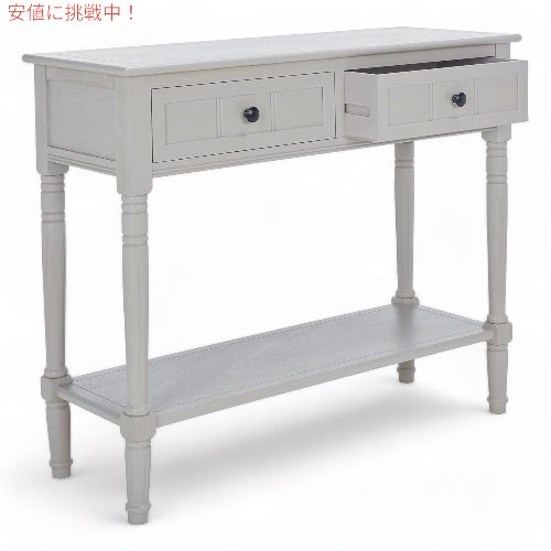 コンソールテーブルソファーテーブル 2段 ウッド ビンテージグレー  2-Drawer Console Table Vintage Grey 4