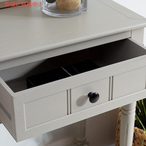 コンソールテーブルソファーテーブル 2段 ウッド ビンテージグレー  2-Drawer Console Table Vintage Grey 5