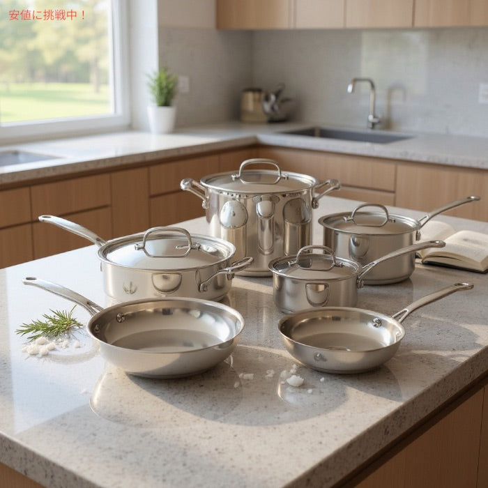Cuisinart クイジナート フライパン＆鍋セット 77-10 ステンレス製 錆びない 調理器具 アメリカキッチン 2