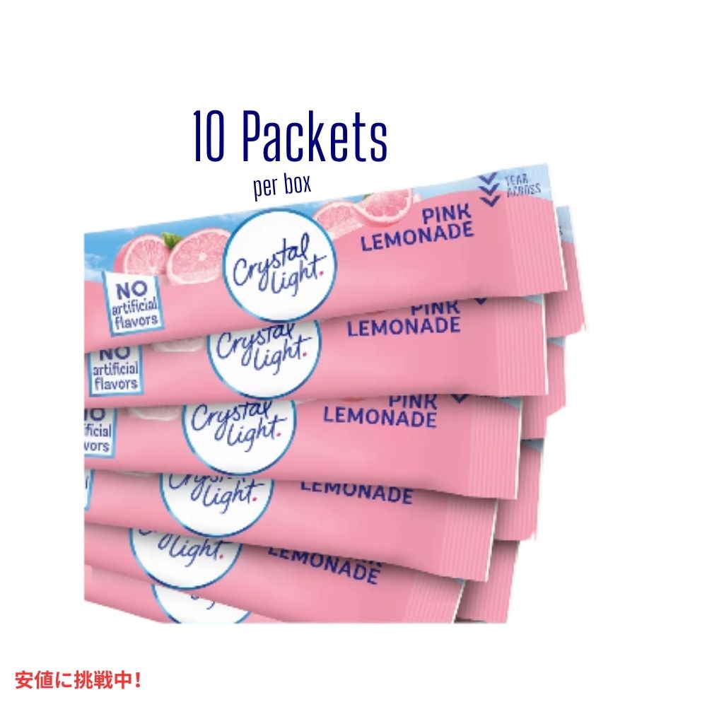 クリスタルライト Crystal Light オンザゴーピンクレモネード ドリンクミックス 0.13オンス/10本入り Pink Lemonade Drink Mix 0.13oz/10pk 5