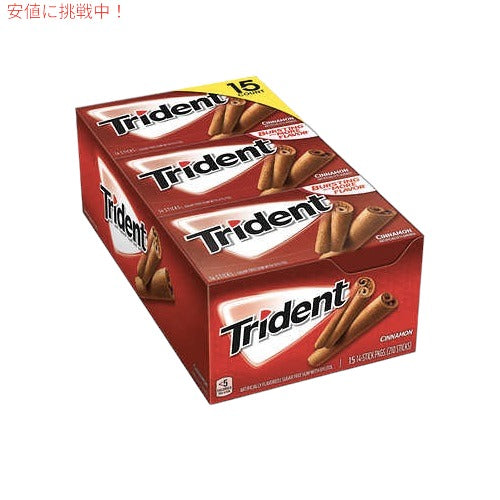 トライデント　ガム　シナモン味　Trident Sugar Free Gum, Cinnamon　14枚X15箱セット 1