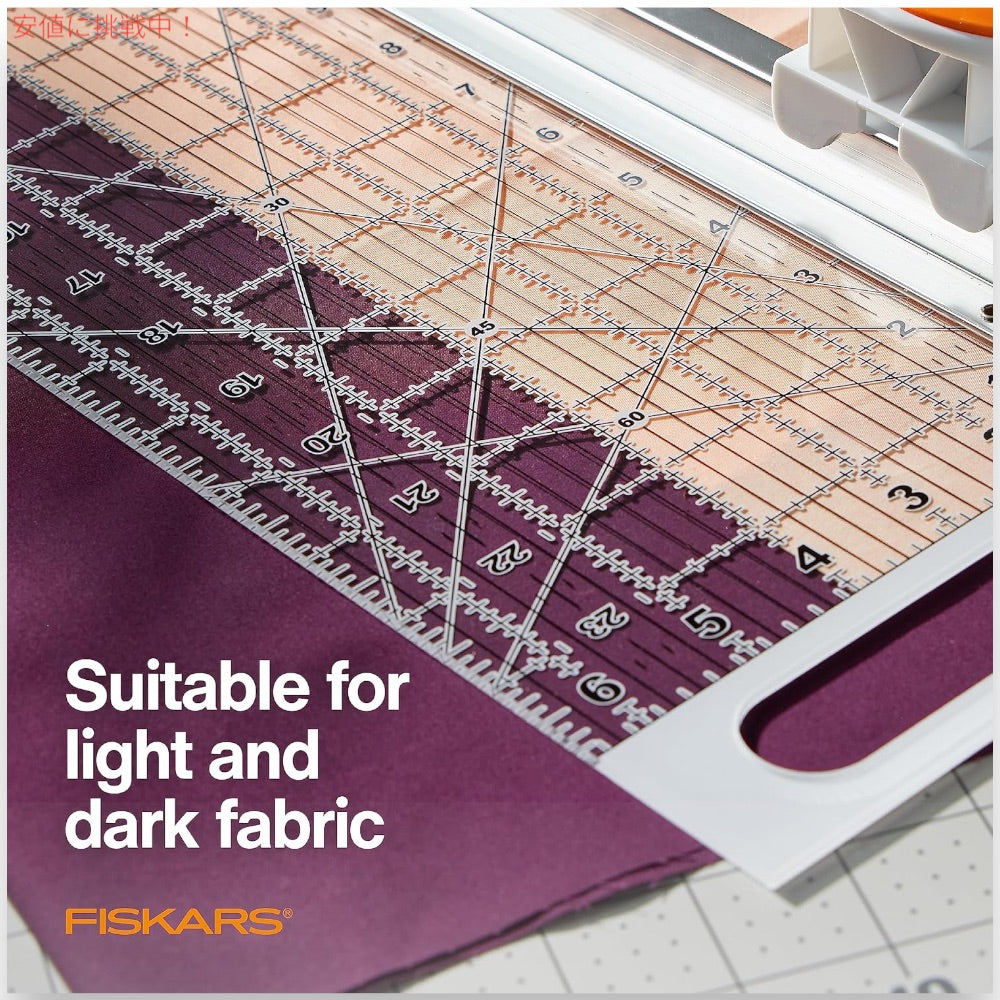 Fiskars フィスカース ロータリーカッター＆定規セット 24x6インチ ファブリックカッター 生地用 195130-1001 Rotary Cutter and Ruler Combo 5