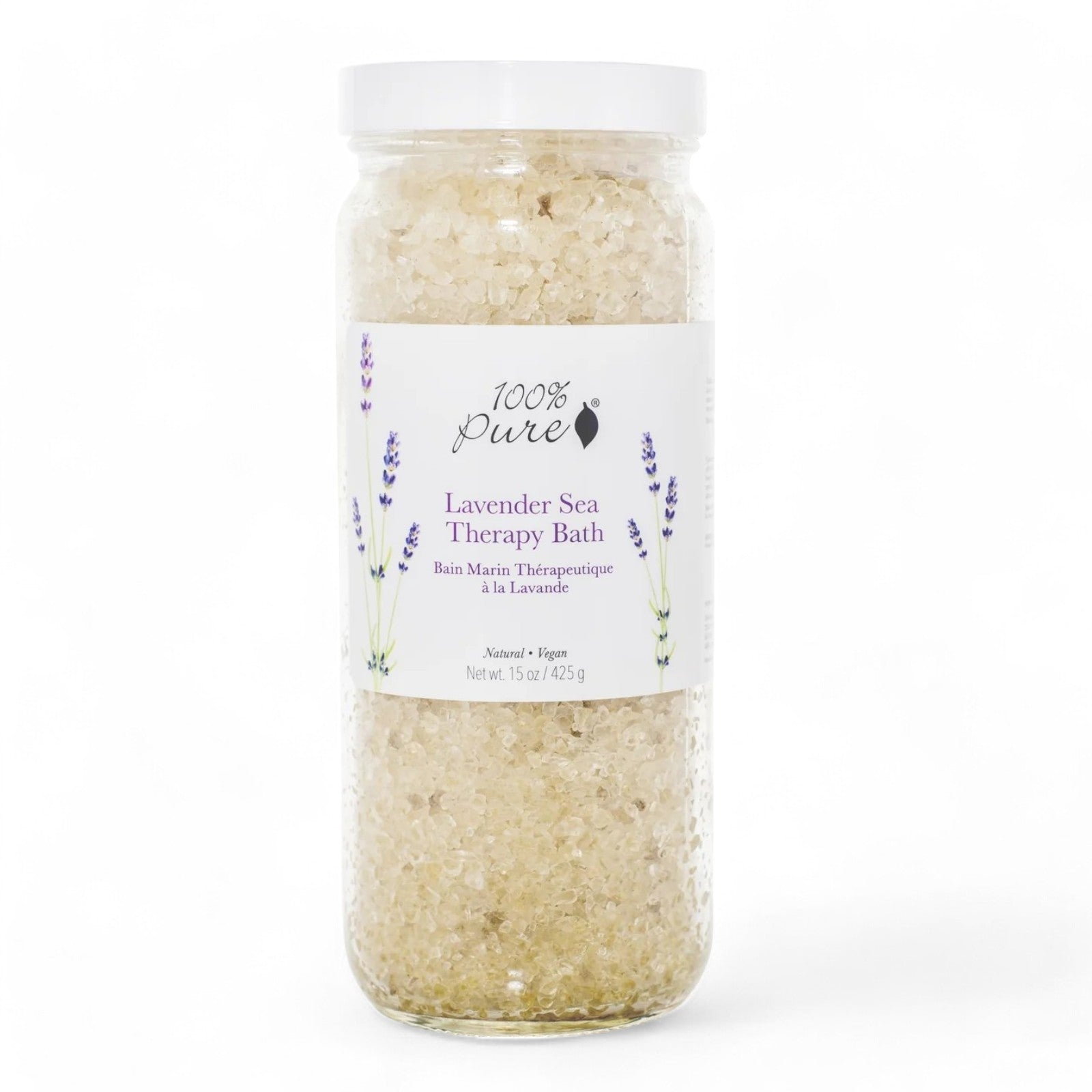 【公式】100% Pure ラベンダー シーセラピーバス 15oz Lavender Sea Therapy Bath 425g バスソルト【送料無料】 2
