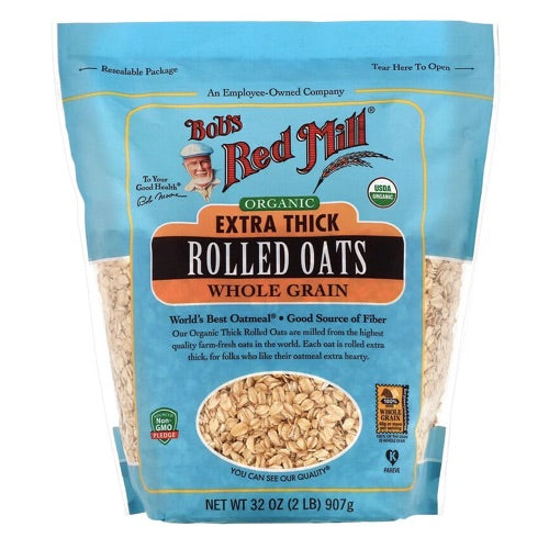 Bob's Red Mill Organic Extra Thick 32oz / ボブズレッドミル オーガニック エクストラシック 厚め ロールドオーツ 全粒 オートミール オーツ麦 907g 1