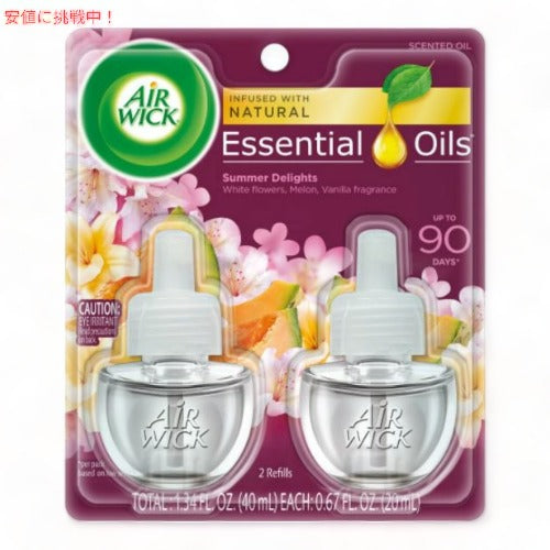 Air Wick エアウィック プラグインリフィル 芳香剤 サマーデライトの香り 2個パック Scented Oil Refill Summer Delights 2ct 1
