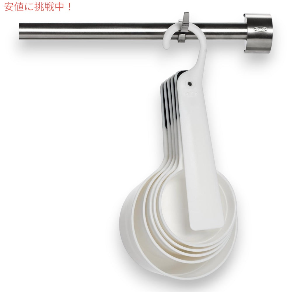 OXO オクソー グッドグリップ  計量カップ 5個 ＋ スクレーパー 1個  合計6点セット ホワイト メジャリングカップ 6-Piece Measuring Cups- White, 5 Count 5