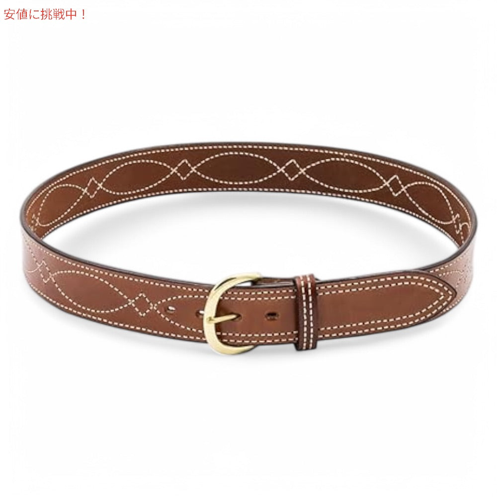 BIANCHI ビアンキ B9モデル Fancy stitched ベルト リバーシブル タンカラー TAN 34インチ バックルカラー ブラス 45mmのベルトループに適合 4
