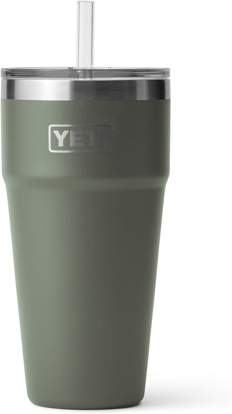 ＜限定カラー＞YETI Rambler 26oz Stackable With Straw Cup Camp Green / イエティ ランブラー 769ml カップ ストロー付 3