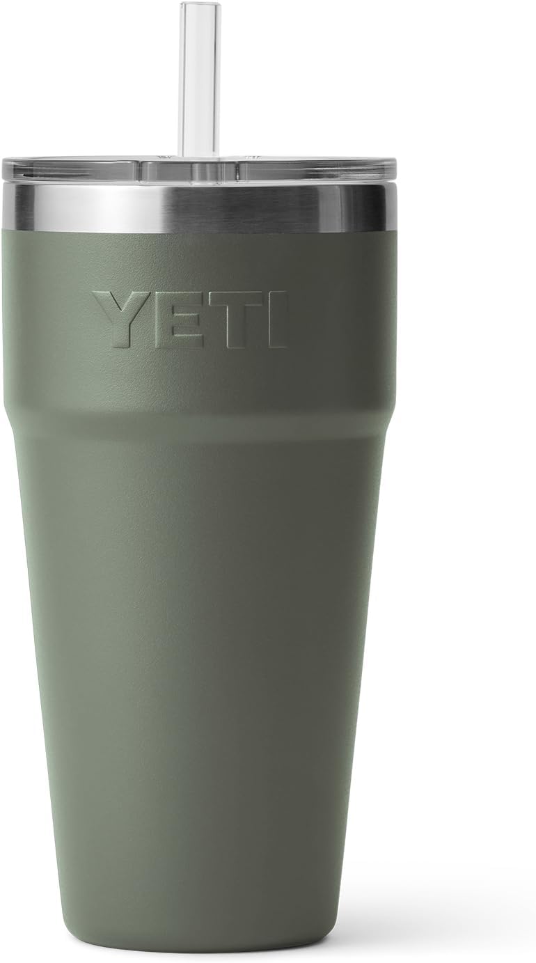 ＜限定カラー＞YETI Rambler 26oz Stackable With Straw Cup Camp Green / イエティ ランブラー 769ml カップ ストロー付 4
