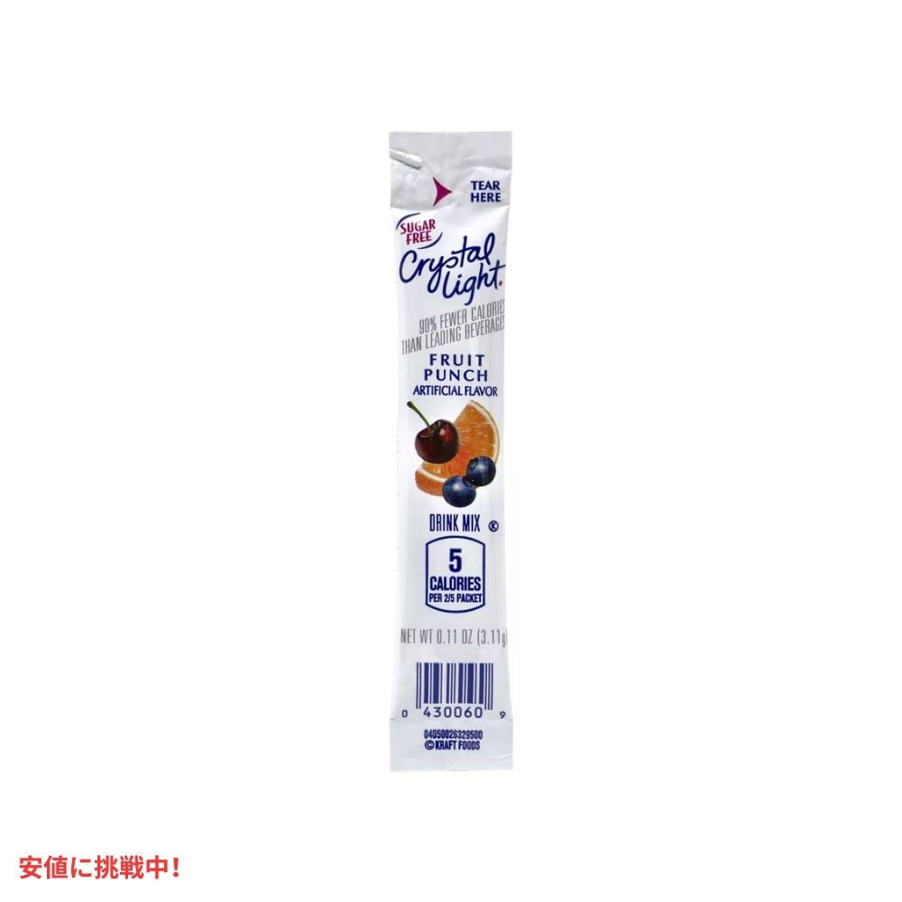 クリスタルライト Crystal Light オンザゴー シュガーフリー フルーツパンチ ドリンクミックス 30本入り On-The-Go Sugar-Free Fruit Punch Drink Mix 30pk 5