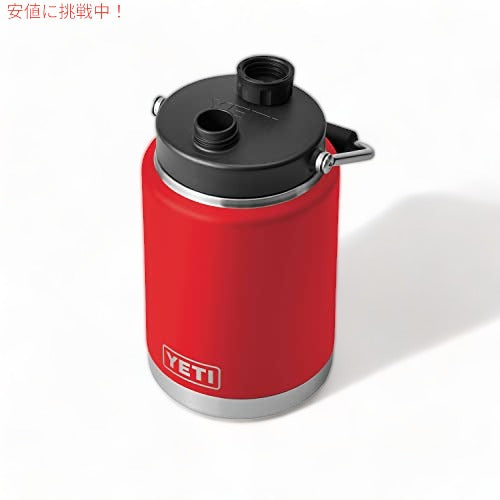 YETI Rambler ハーフガロン水差し、真空断熱、マグキャップ付きステンレススチール　レスキューレッド 5