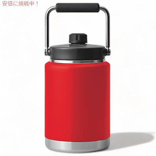 YETI Rambler ハーフガロン水差し、真空断熱、マグキャップ付きステンレススチール　レスキューレッド 3